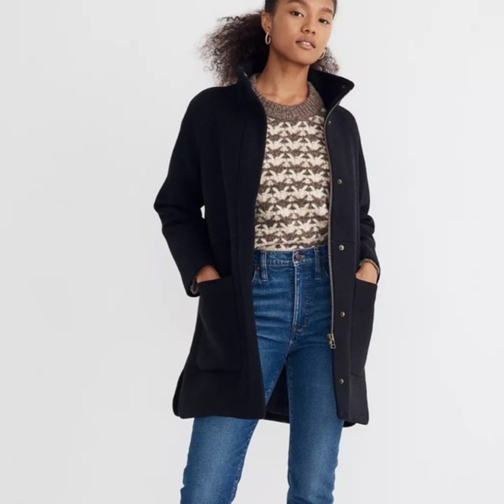 EUC Madewell Cocoon Wool Blend Jacket - size medium / black